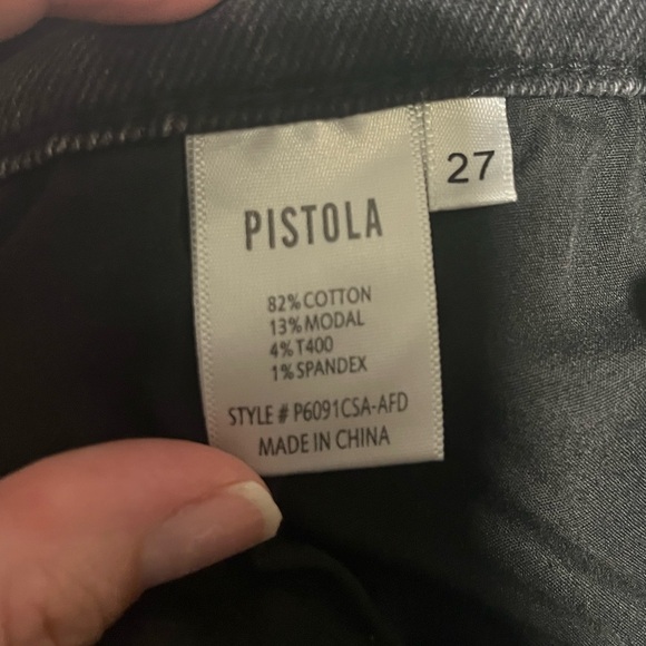 Pistola High Rise Straight Leg Jeans in Washed Black - Size 27 - Picture 6 of 9